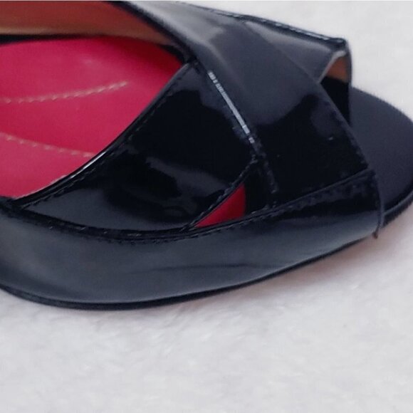 KATE SPADE Gwennie black patent leather open toe heels - Picture 8 of 8